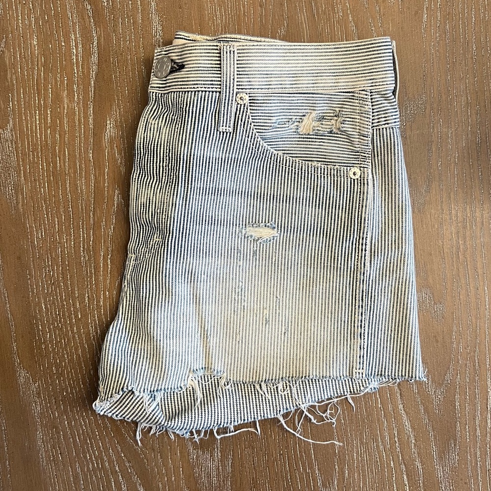 AMO Tomboy Ticking Stripe denim short